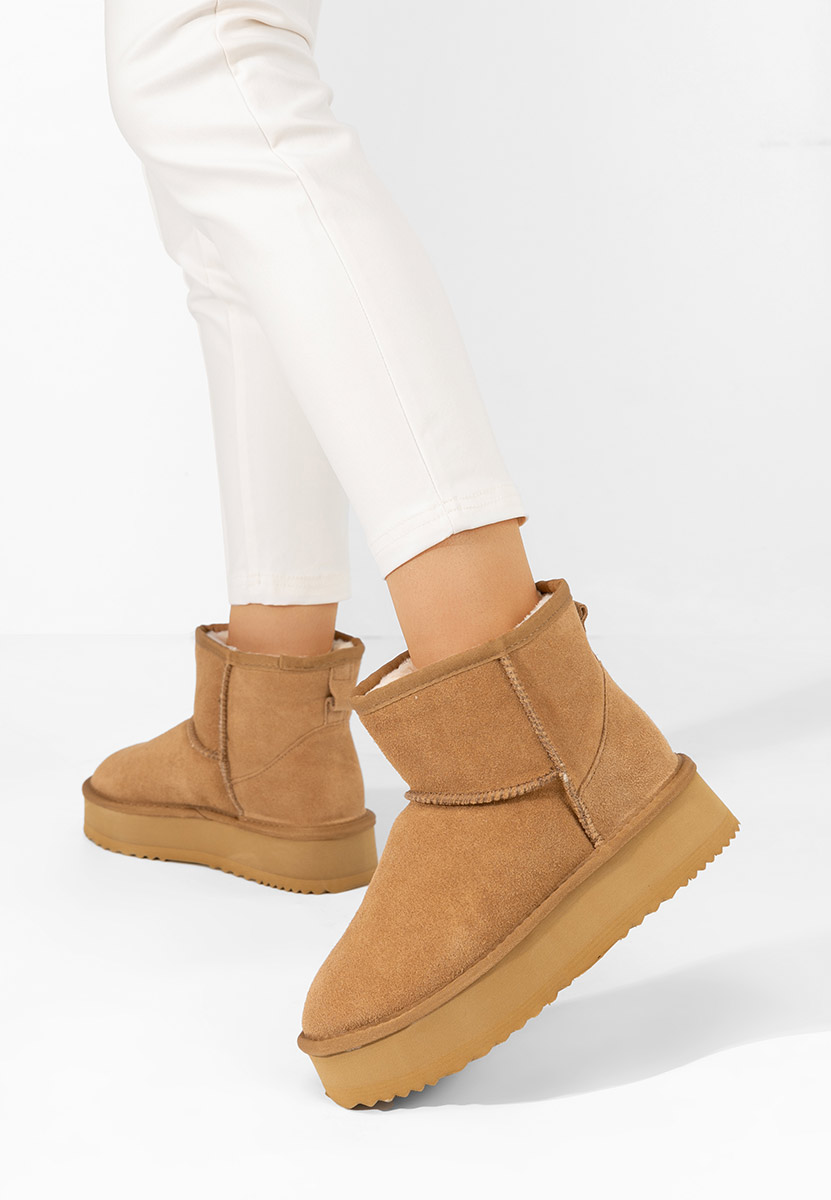Bottes à plateforme chameau Nalya