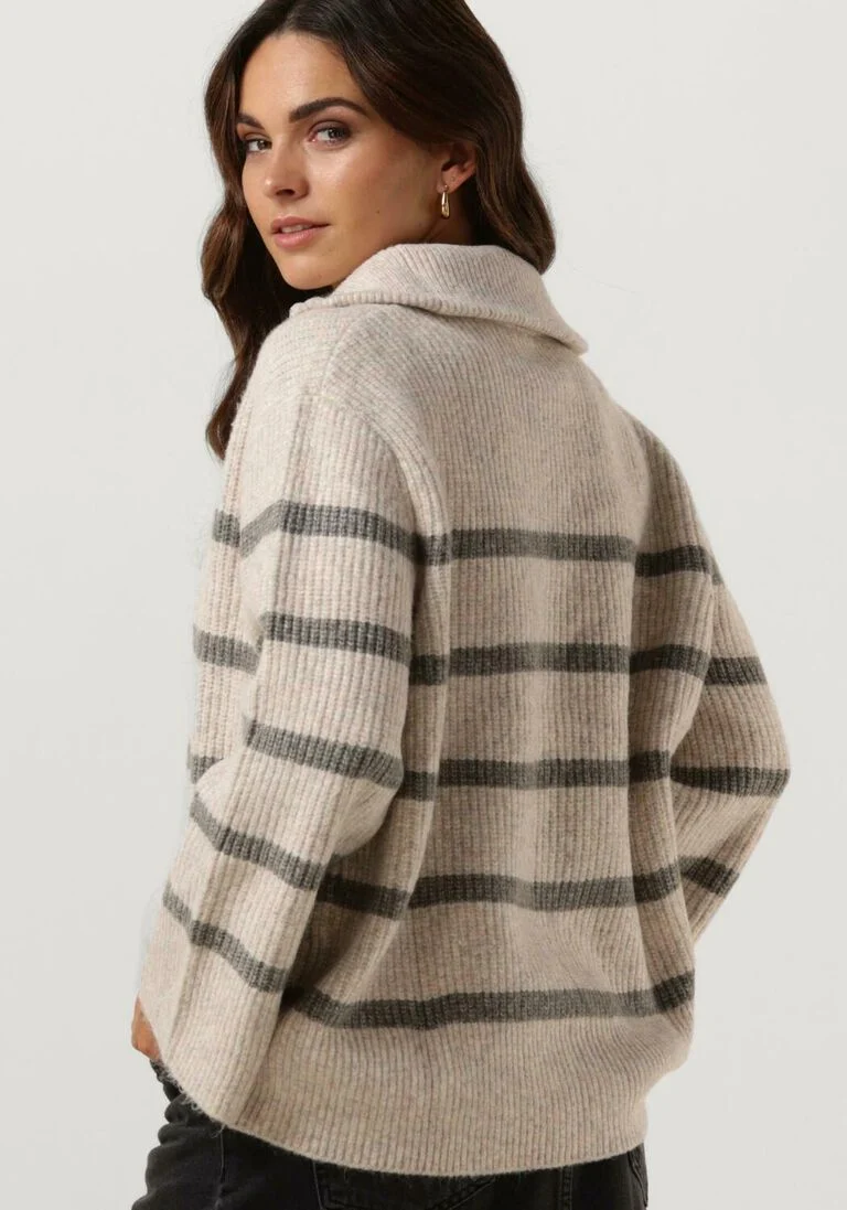NEO NOIR zand neo noir trui nevena stripe knit blouse