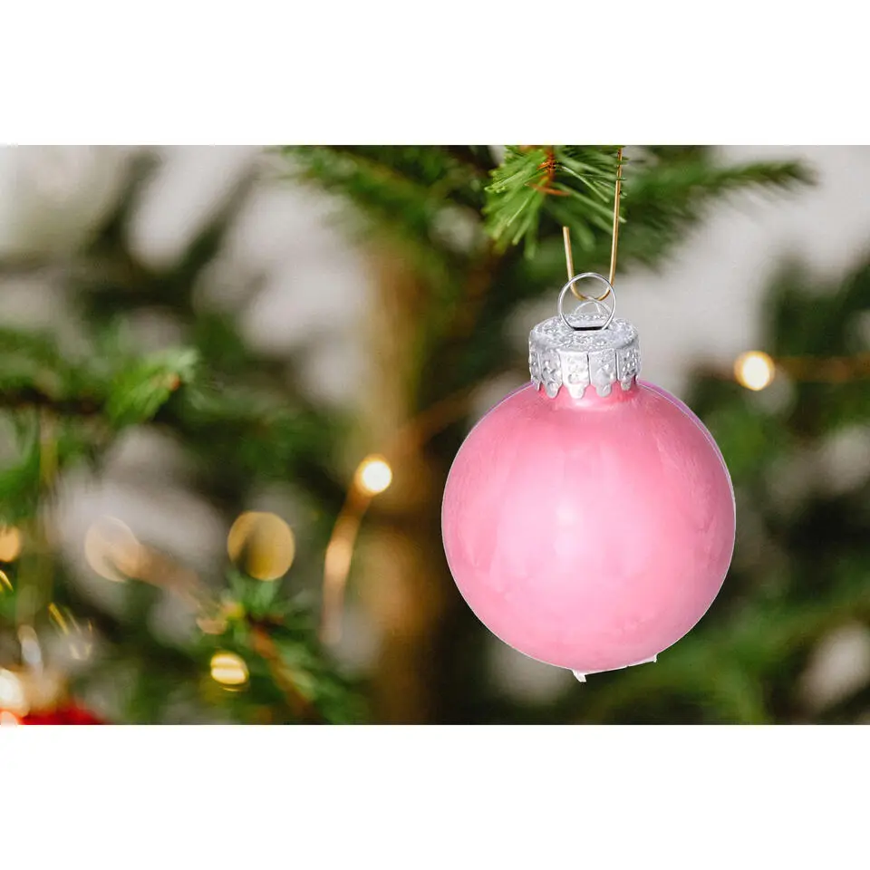 Othmar Decorations Luxe kerstballen - 16x -4 cm - roze -glas
