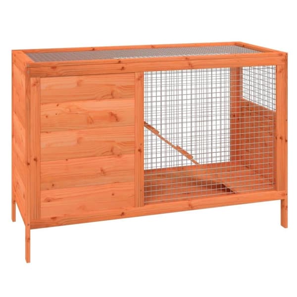 vidaXL Kaninbur brun 103x44x69,5 cm heltre furu