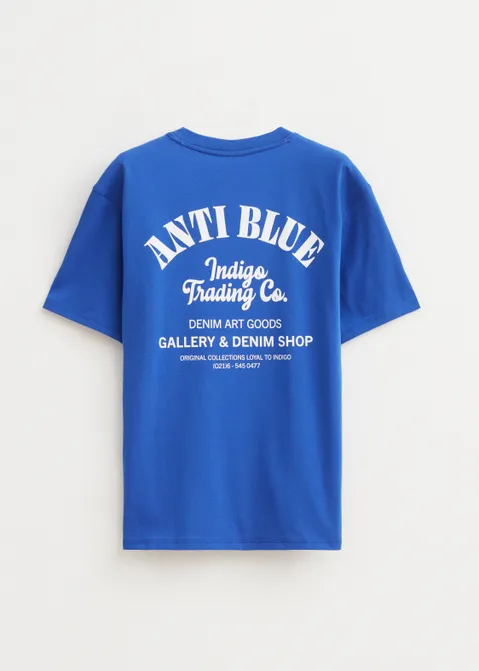 T-shirt met print denim art blauw (BLW.K)