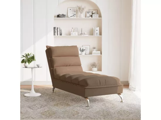 Prolenta Premium - Chaise longue avec coussins marron tissu