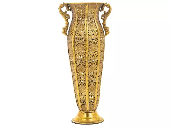 Vase en métal doré 16x12x38,5h