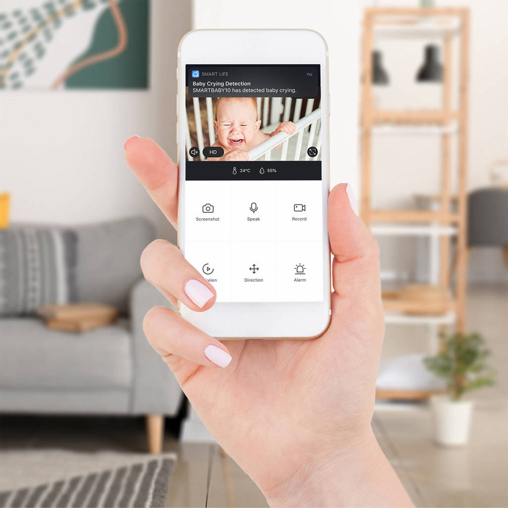 goed en voordeligeSMARTBABY10 Wifi babyfoon met camera, wit/grijs