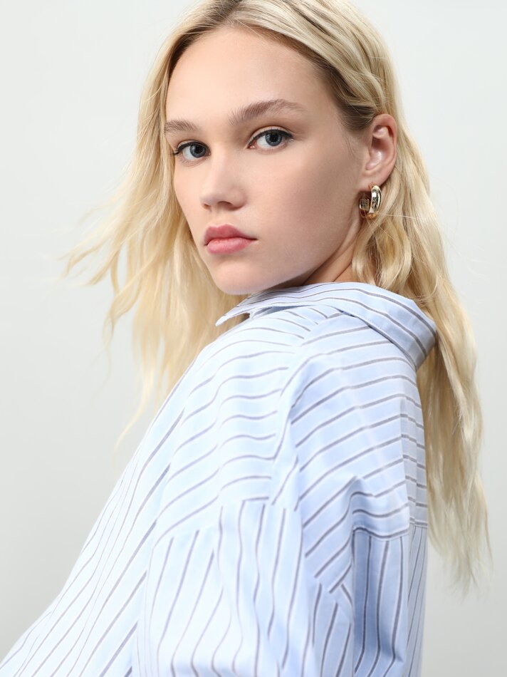 Camisa de manga comprida oversized - Listrada