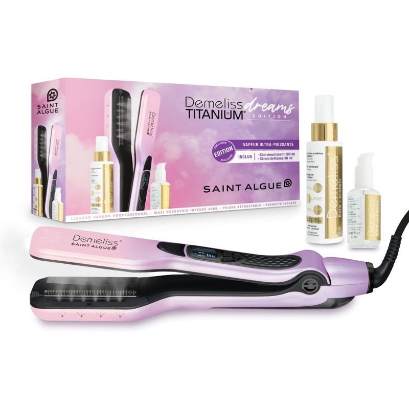 Lisseur Saint Algue DEMELISS TITANIUM DREAMS EDITION + 2 SOINS - VAPEUR