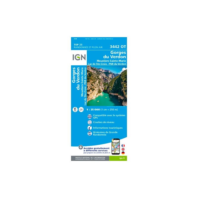 Gorges Du Verdon / Moustiers - Carte topographique