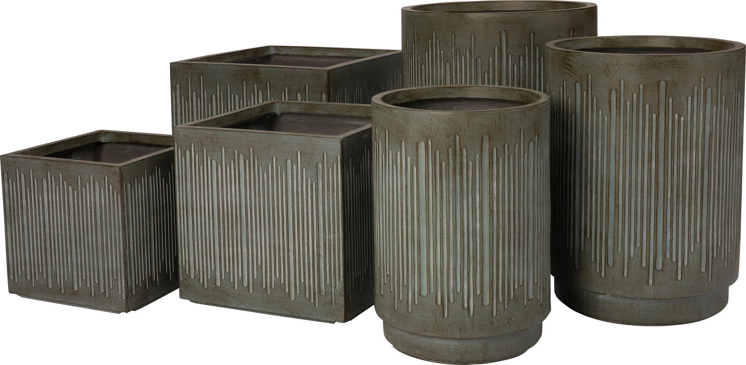 Intratuin bloempot Tube bruin 30,5 x 30,5 x 29 cm
