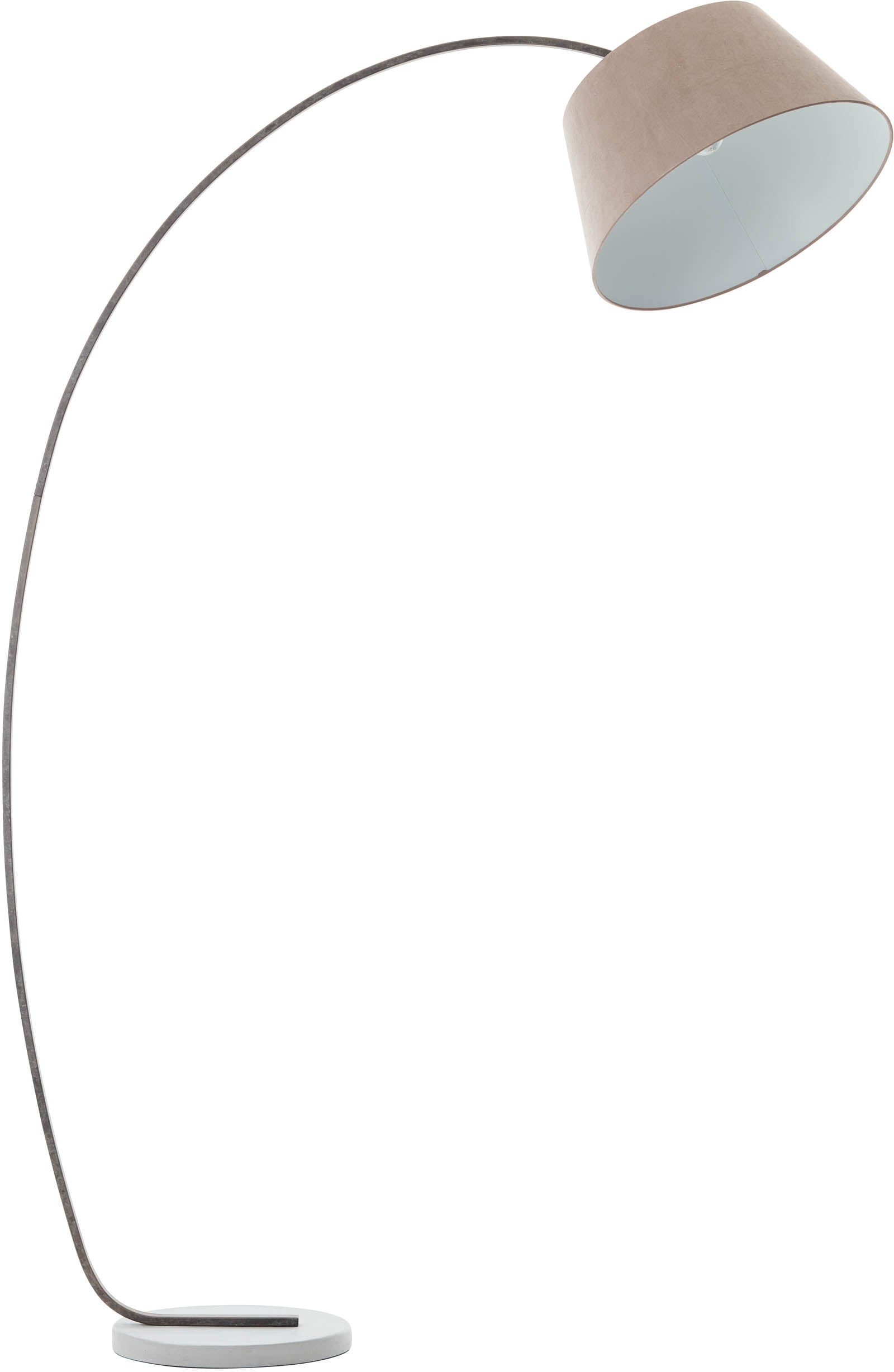Brilliant Bogenlampe »Brok« E27 1 Stk. 196 cm Höhe, 121 cm Ausl., E27, schwenkbar, Beton/Metall/Textil, taupe