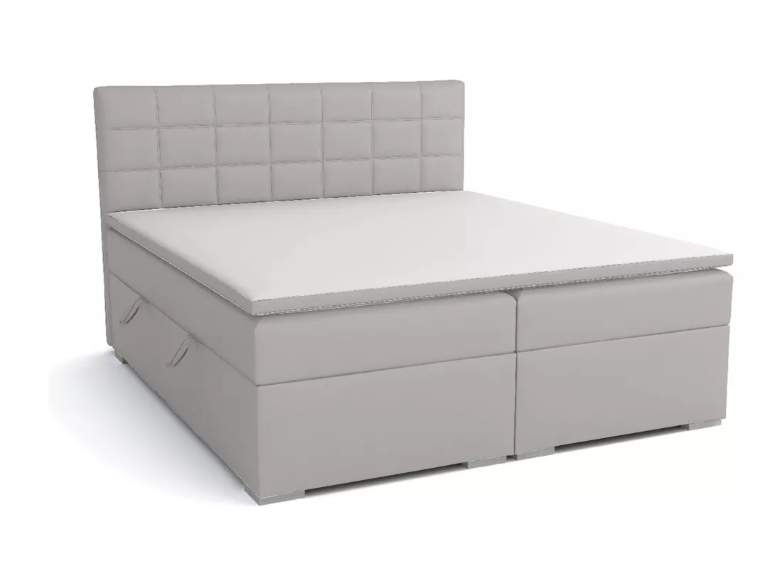 LIT BOXSPRING avec rangements pour la literie Torland, 180x200 cm, Lux 05 (Gris clair)