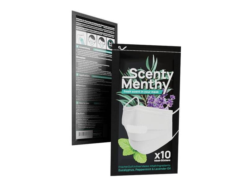 Scenty Menthy Aromasticker für Hygienemaske, 10 Stück Frischer Duft in Ihrer Maske