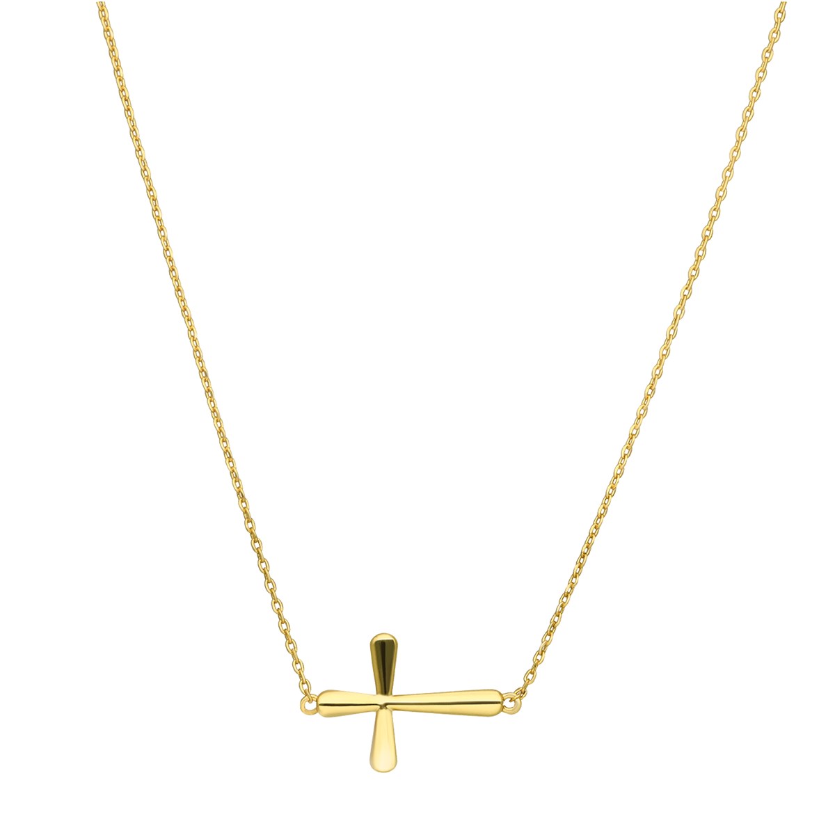 Collier Doré Croix Arrondie