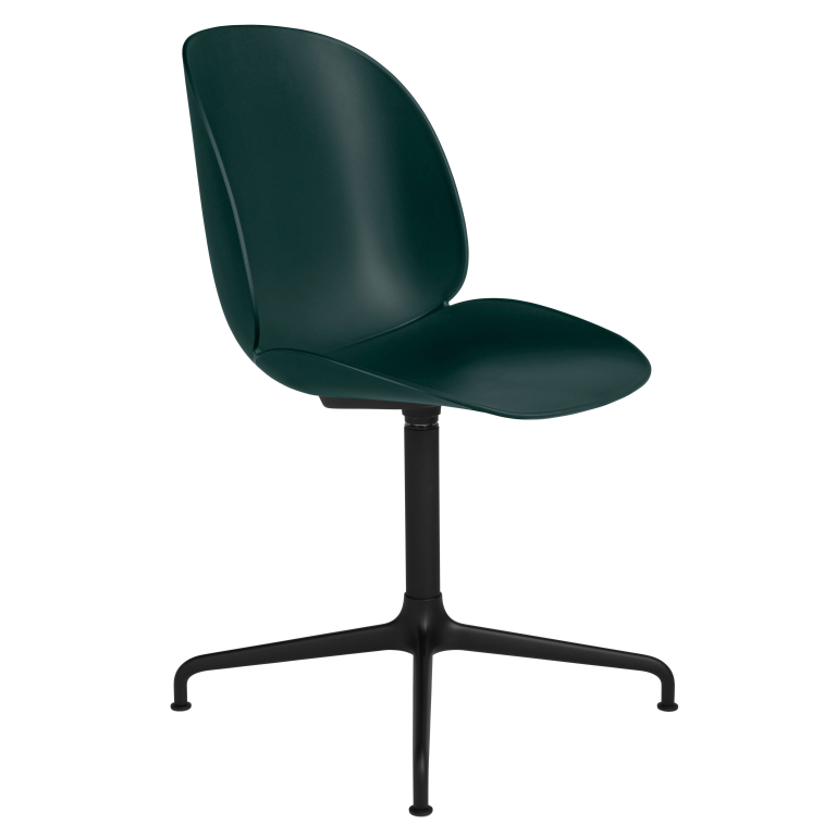 Gubi Beetle stoel met zwart aluminium swivel onderstel green