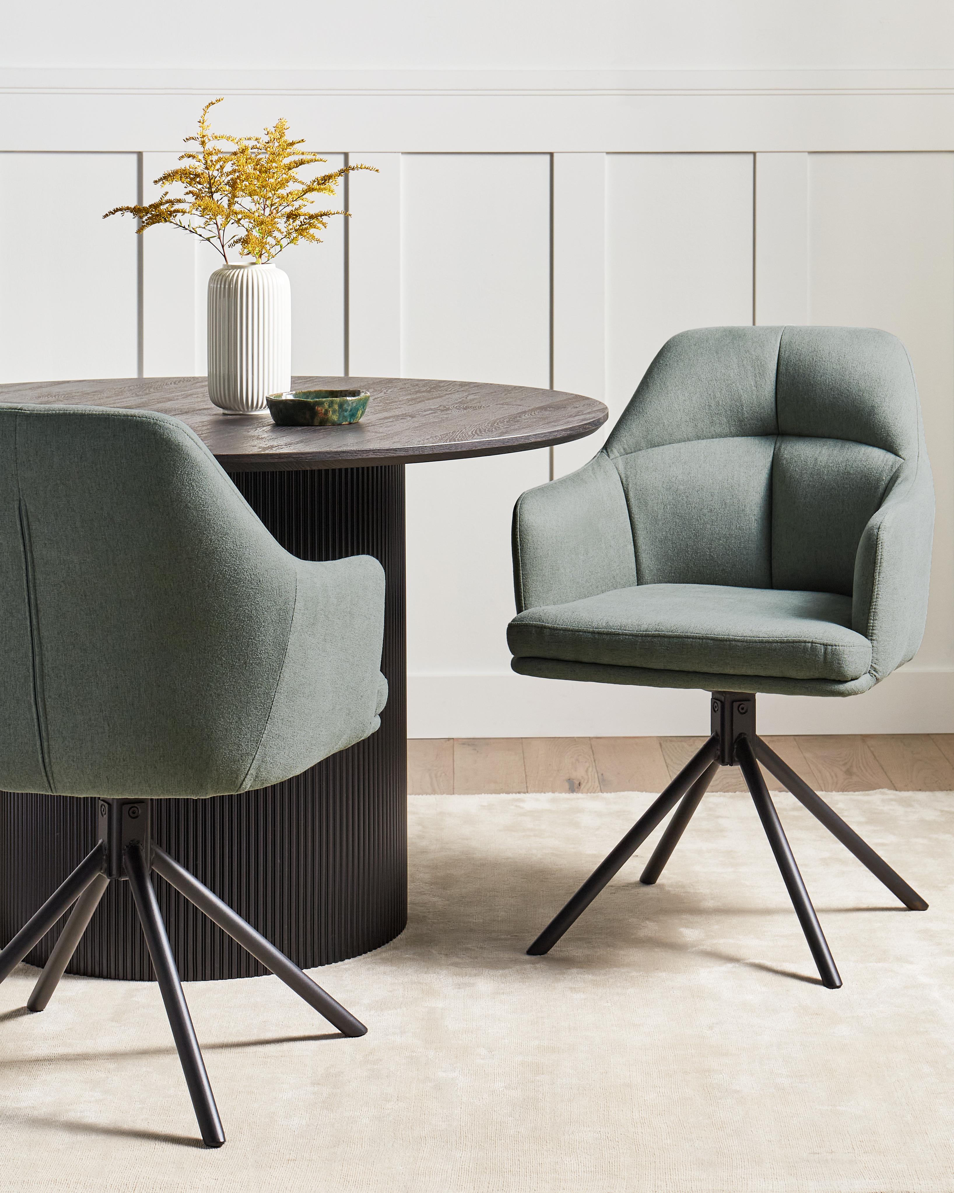 Set van 2 eetkamerstoelen draaibaar MIRA Groen