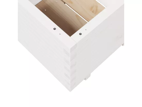 Jardinière bac lit surélevé bois blanche 60 x 60 x 49.5 cm 02_0037720