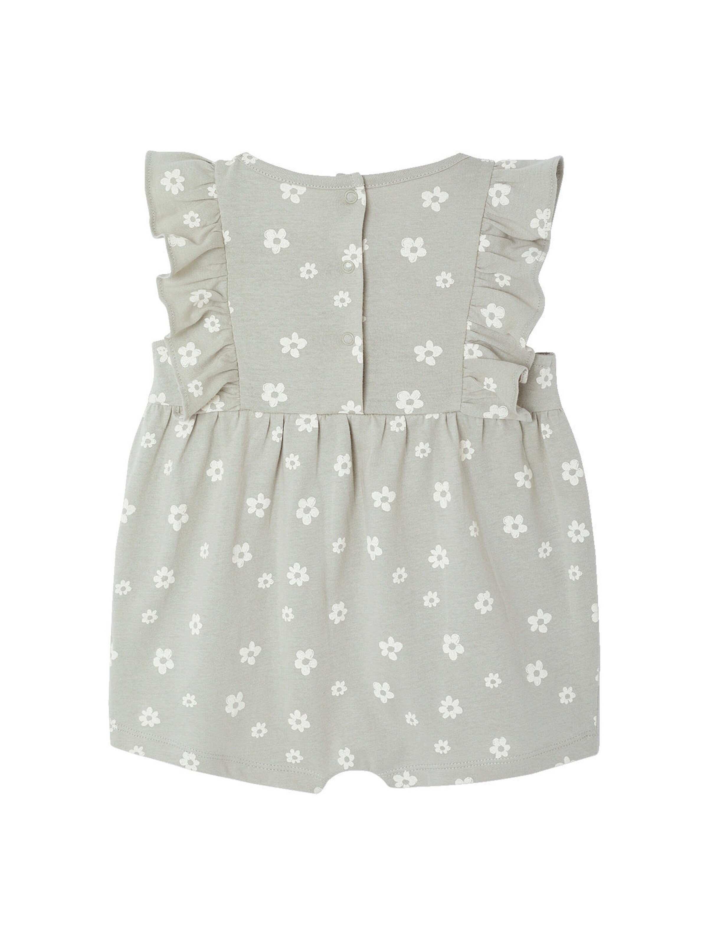 Vertbaudet Bio-Kollektion: Baby Kurzoverall mit Volantärmeln BASIC graugrün
