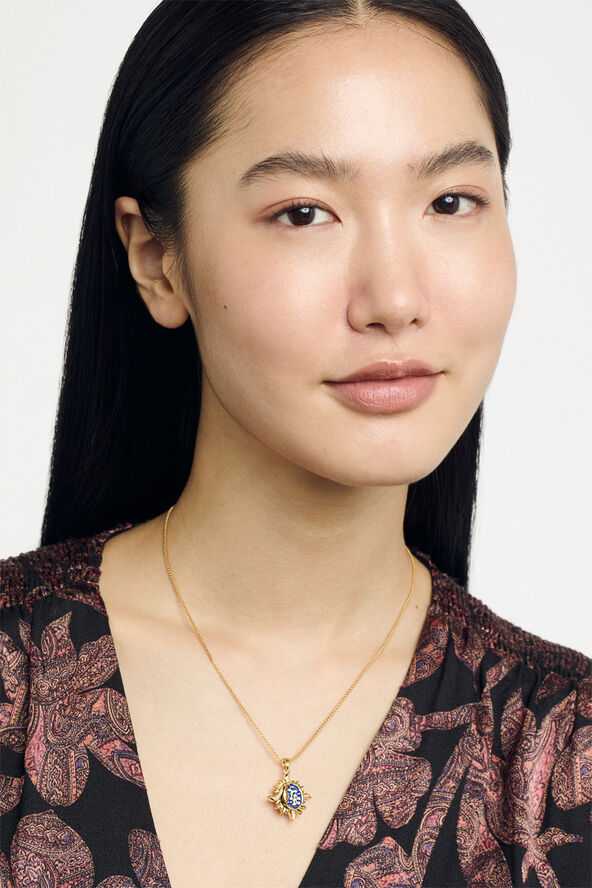 Ted Baker DELEST Sun Moon Crystal Pendant Gold tone