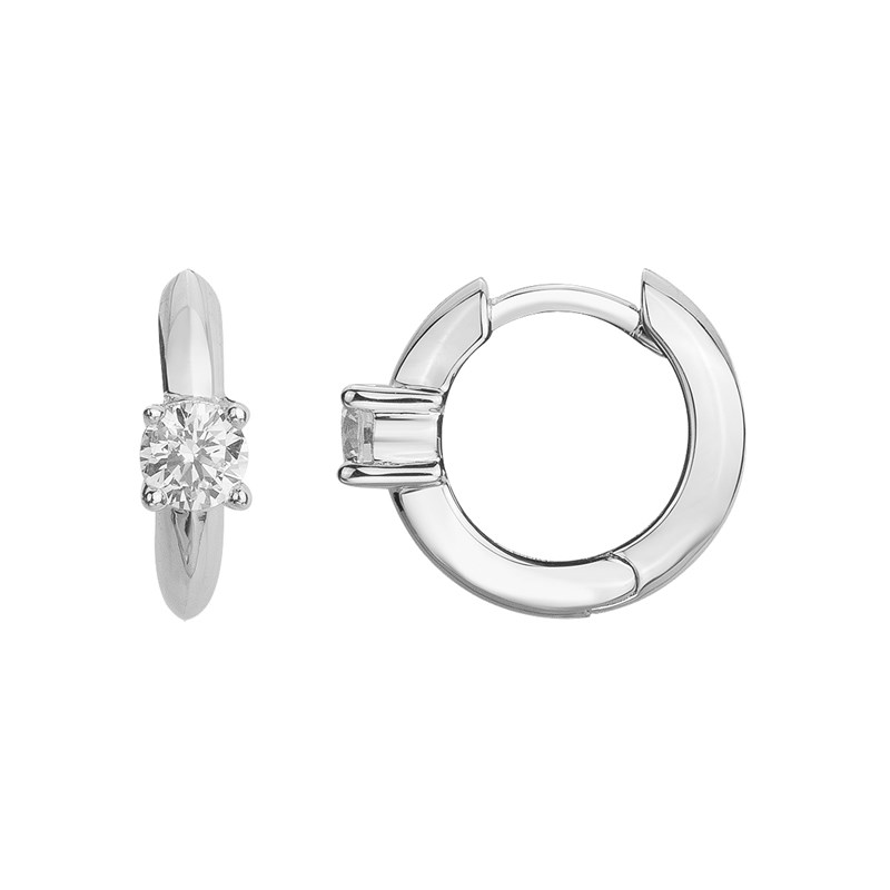 Créoles en Argent avec oxyde de zirconium blanc