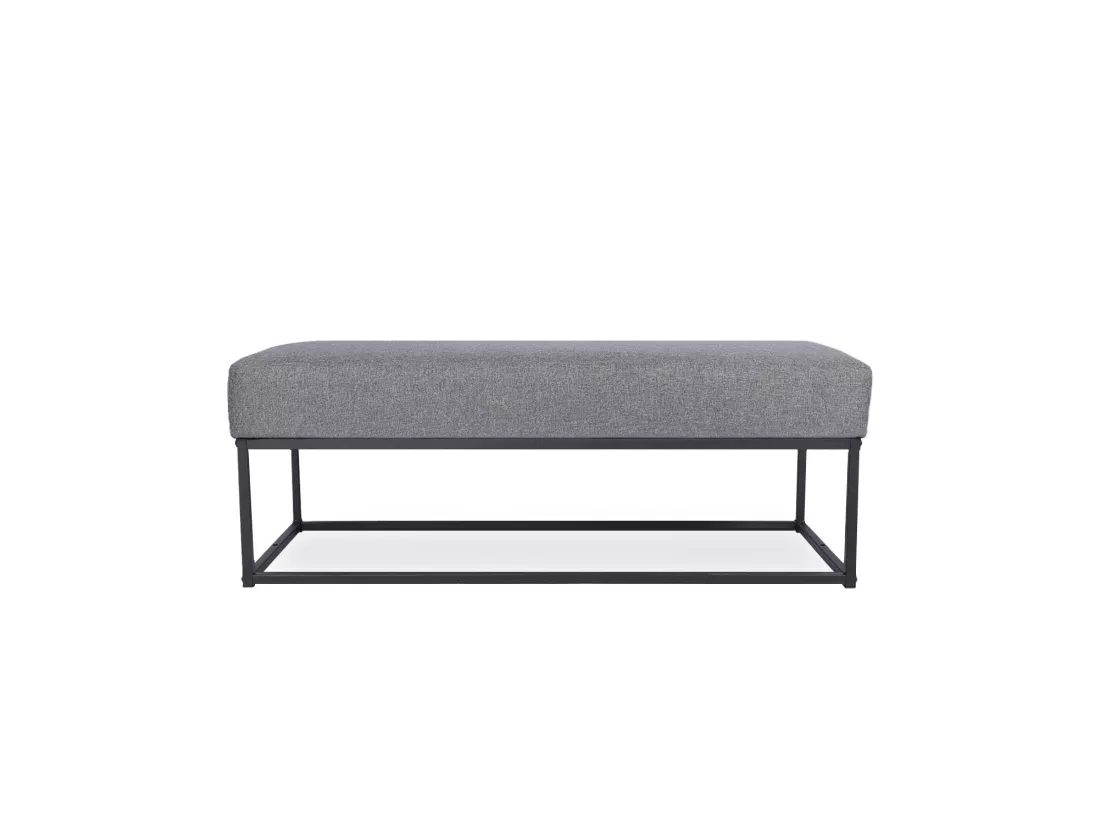 Banquette Clarisse tissu gris foncé pieds noirs
