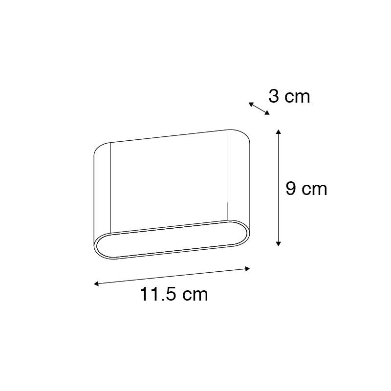 Moderne buiten wandlamp zwart 11,5 cm incl. LED IP65 - Batt