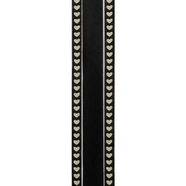 Geschenkband Herzen schwarz / weiß