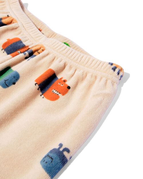 pyjama en velours avec animaux pour enfant beige