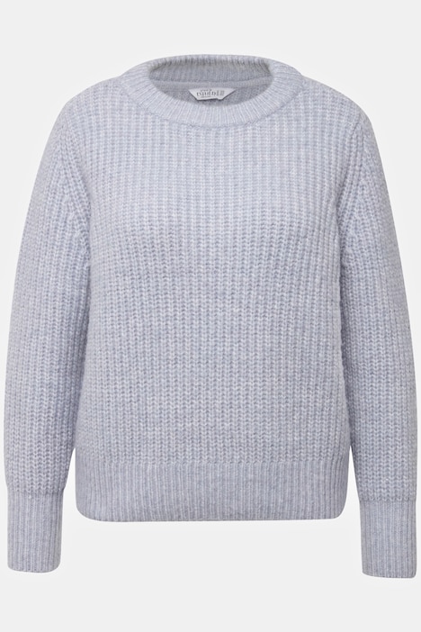 Pullover, Boxy Shape, Rippstrick, Rundhals, Langarm