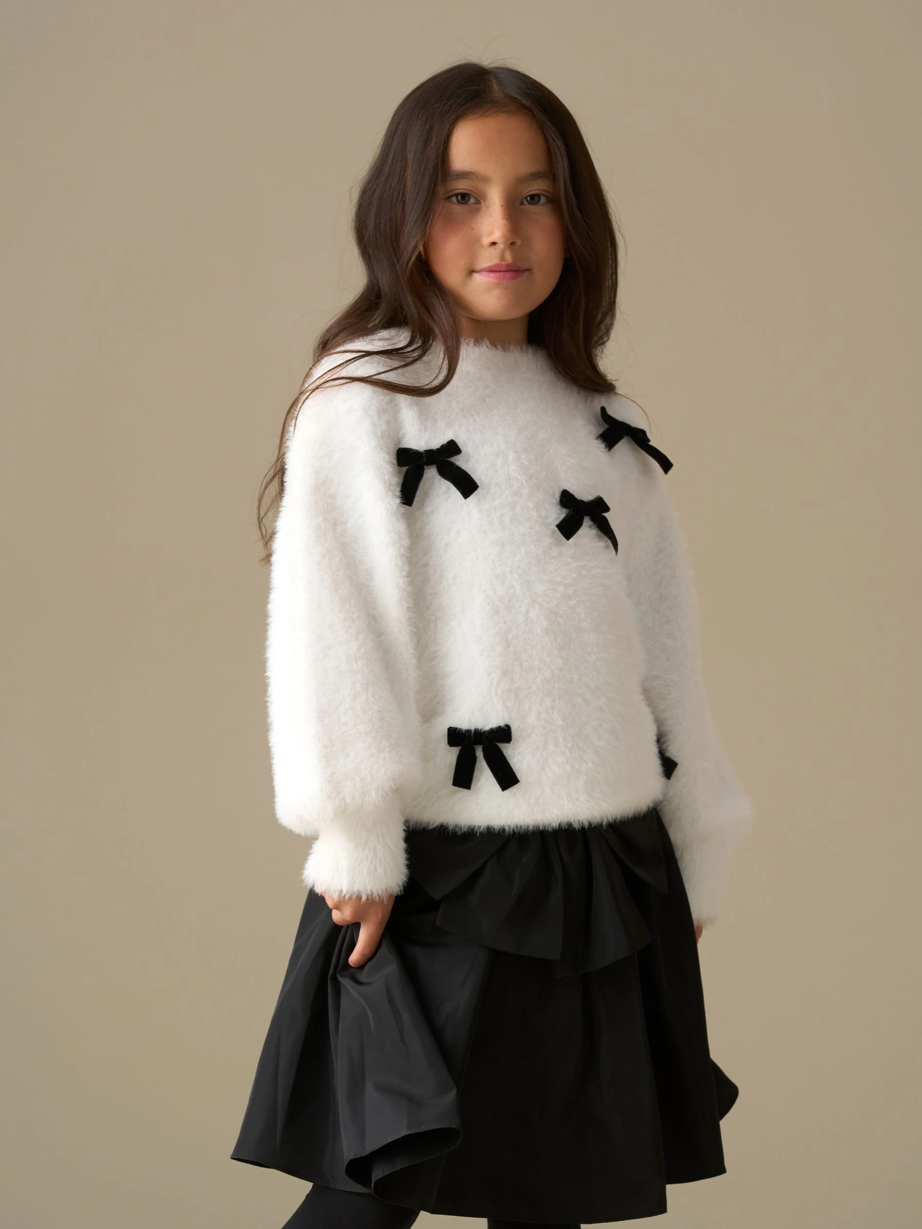 Angel & Rocket Mia Velvet Bow Eyelash Jumper