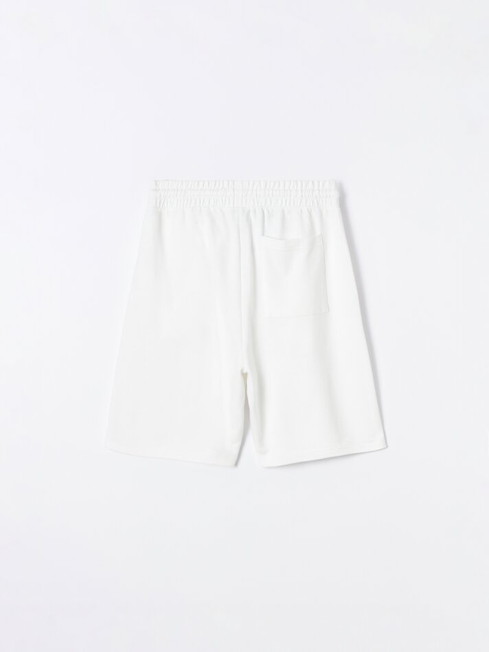 Bermuda básica de tecido atoalhado - Off-white