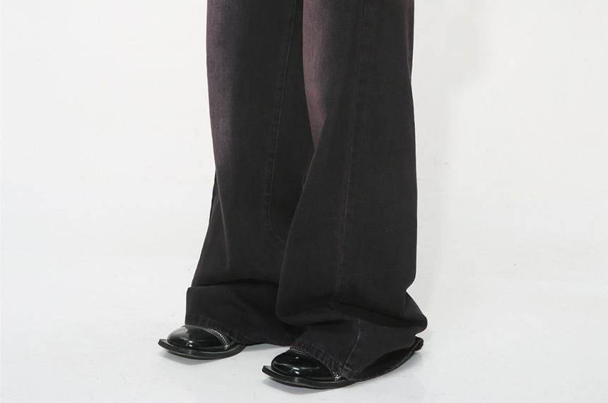 FAERIS - Low Rise Washed Wide Leg Jeans