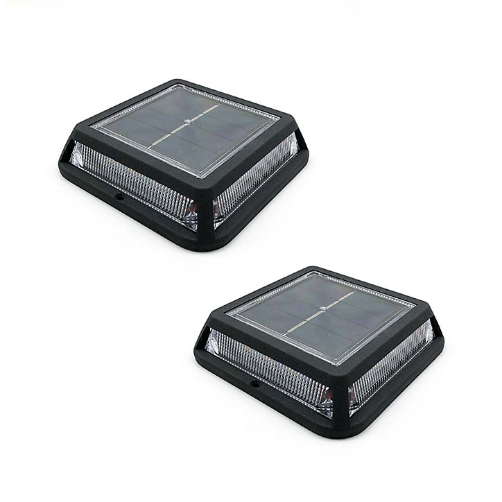 Lot 2 balises solaire LED intégrée Quadry Lumisky noir IP44 60lm 2V blanc chaud