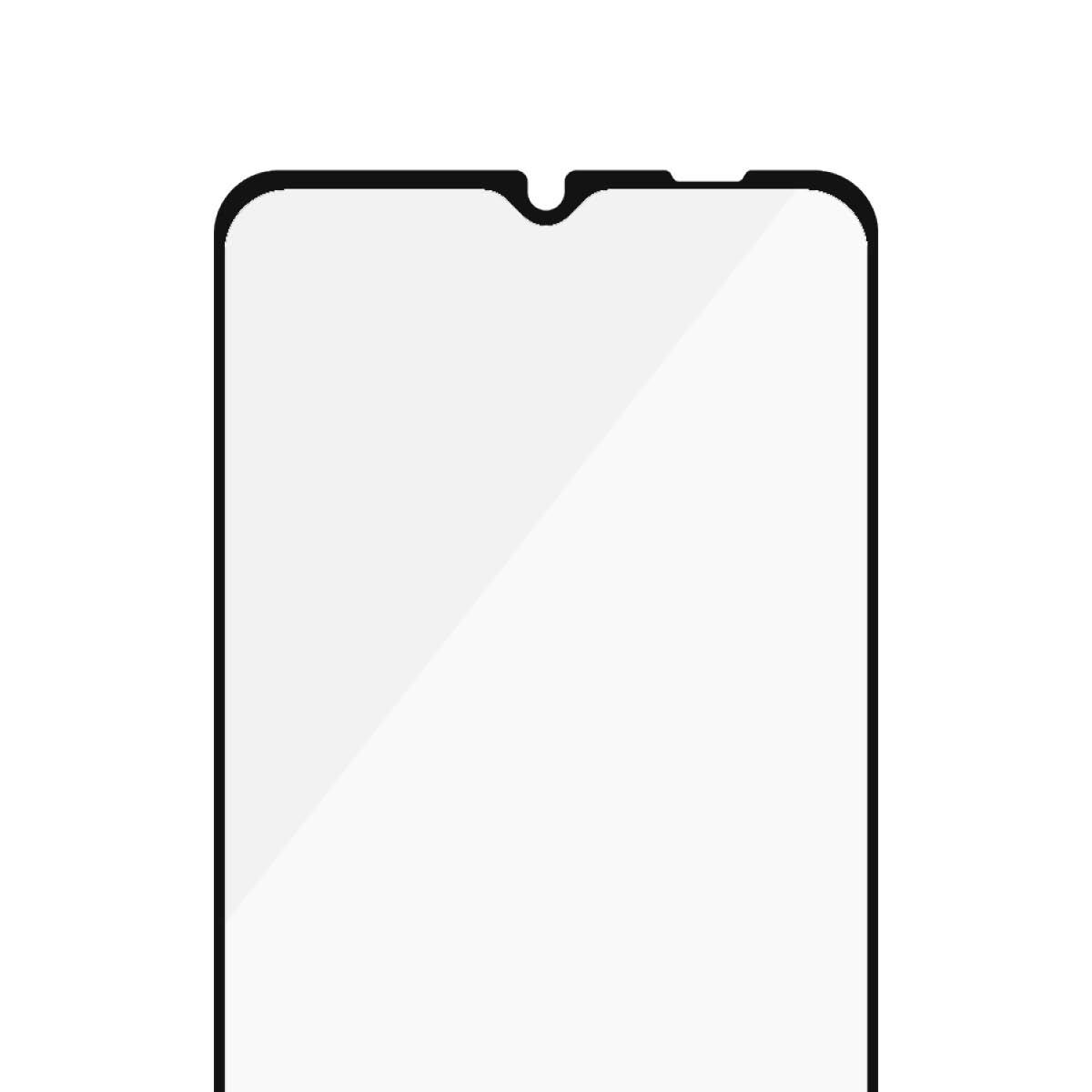 Samsung Galaxy A12 Panzer Glas Displayschutz Case Friendly mit Rahmen (7251) - Schwarz