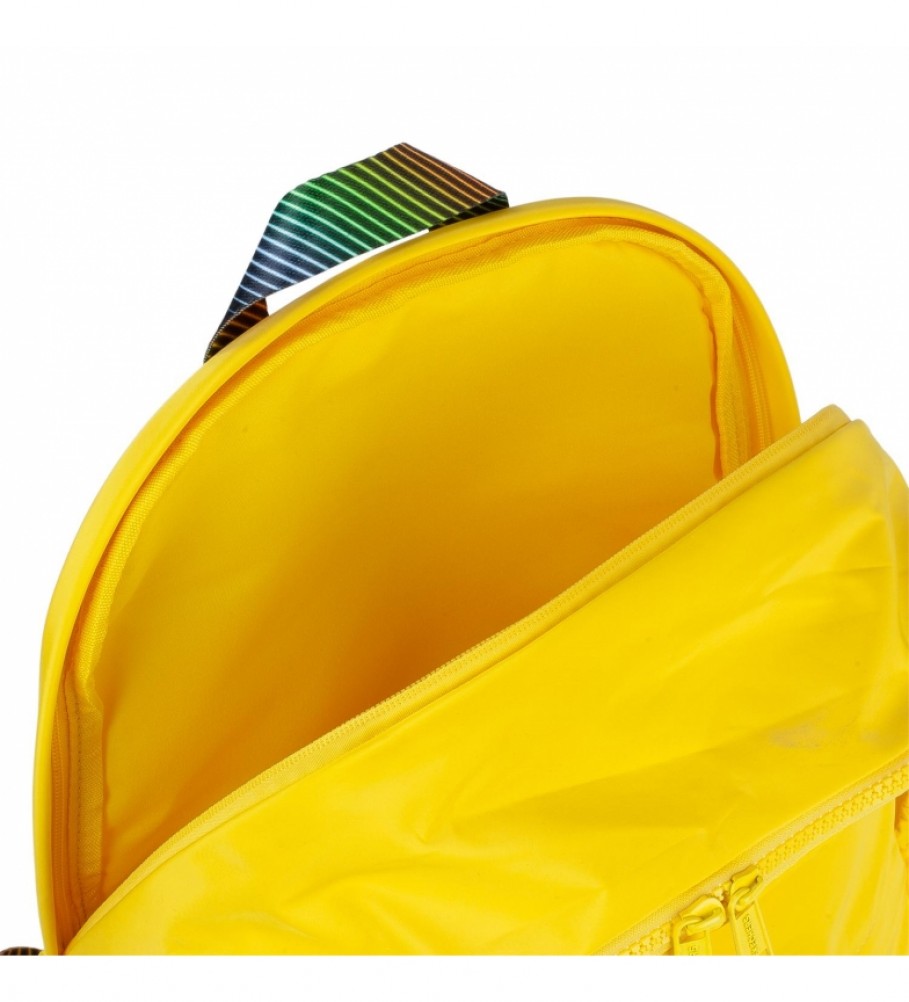 Mochila Skechers com bolso interno para tablet iPad S894 Amarela - 30x46x15cm -