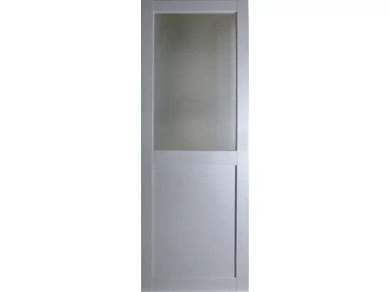 Porte Coulissante Athena Ral7035 Vitrée H204 X L83 + Rail à Roulettes Noir Et 2 Coquilles Noir Gd Menuiseries