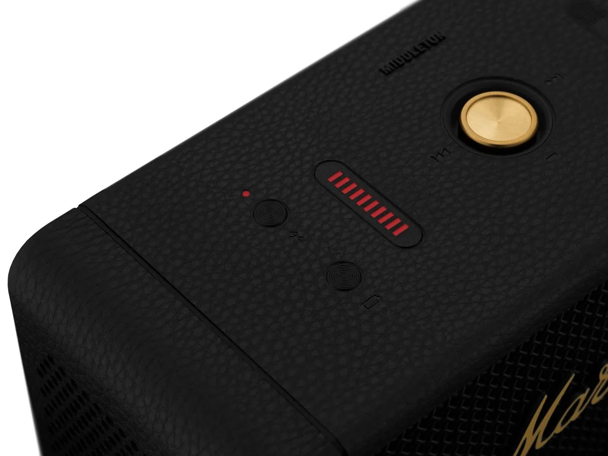 Marshall Middleton Noir et Gold (Black and Brass) Enceintes Bluetooth portables