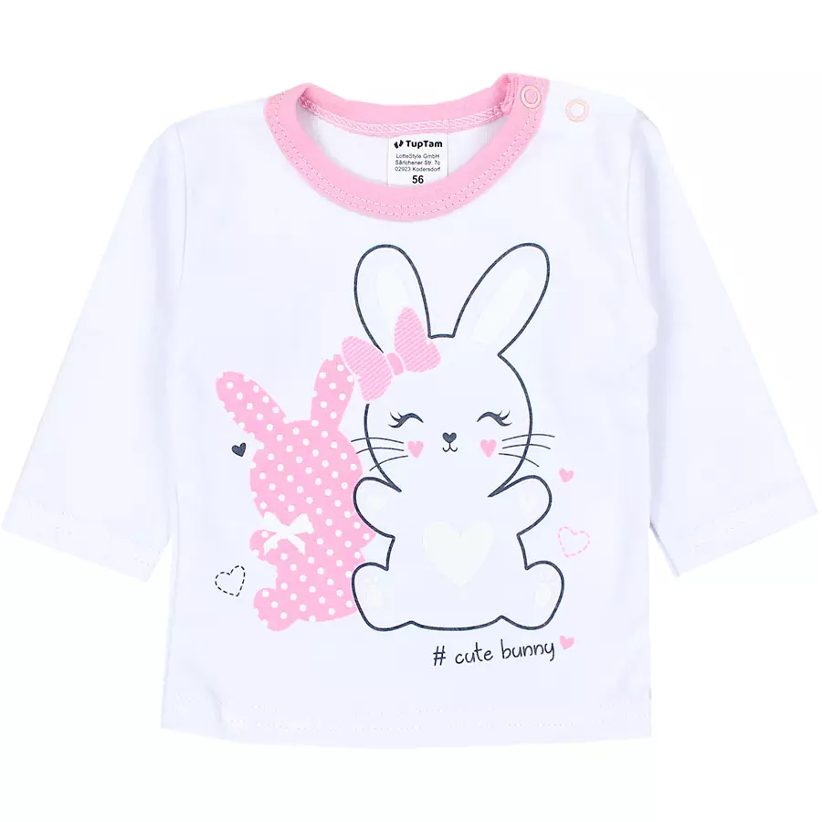 TupTam Baby Mädchen Langarmshirt 5er Set rosaweiß