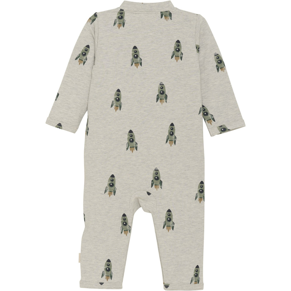 Køb Minymo Grey Melange Sweat Heldragt AOP