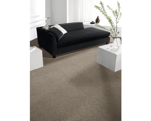 Velours tapijt Verona, kleur 234 lichtbruin, 400 cm breed (per meter verkocht)