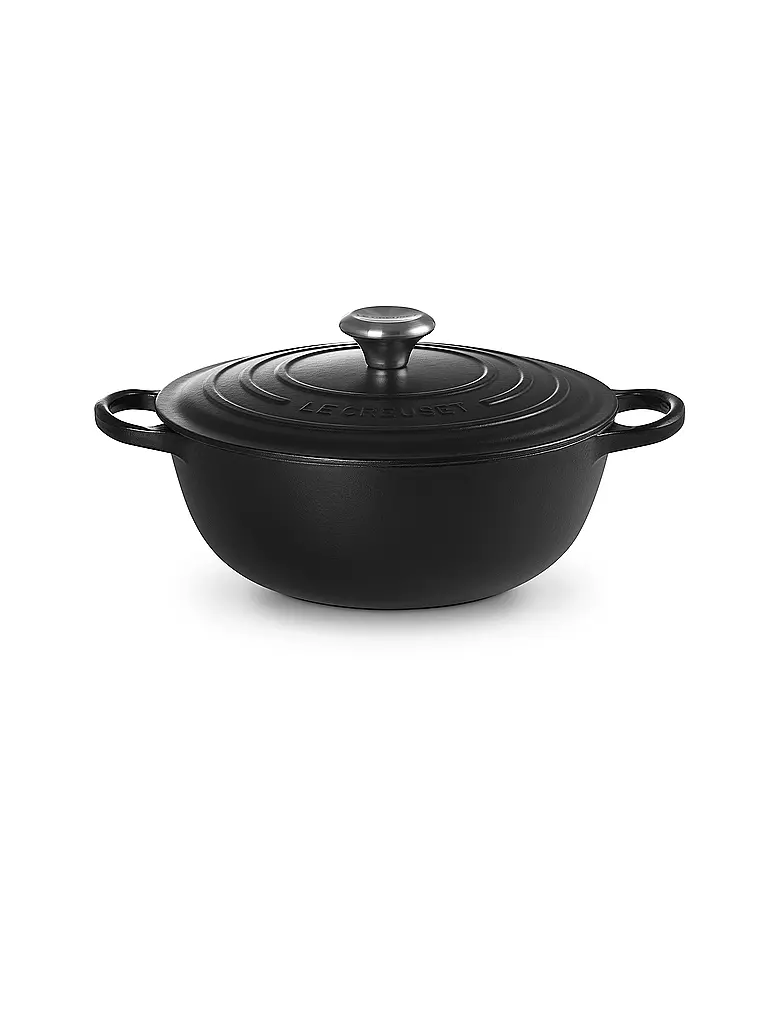 LE CREUSET Kochtopf 26cm LA MARMITE SIGNATURE Schwarz schwarz