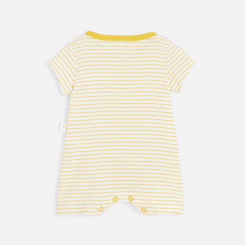 Combishort bébé garçon en coton bio jaune Absorba Jaune