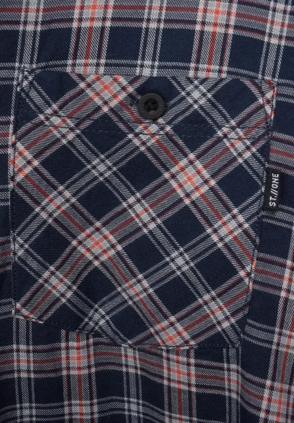 Hemd mit Karomuster - deep navy blue