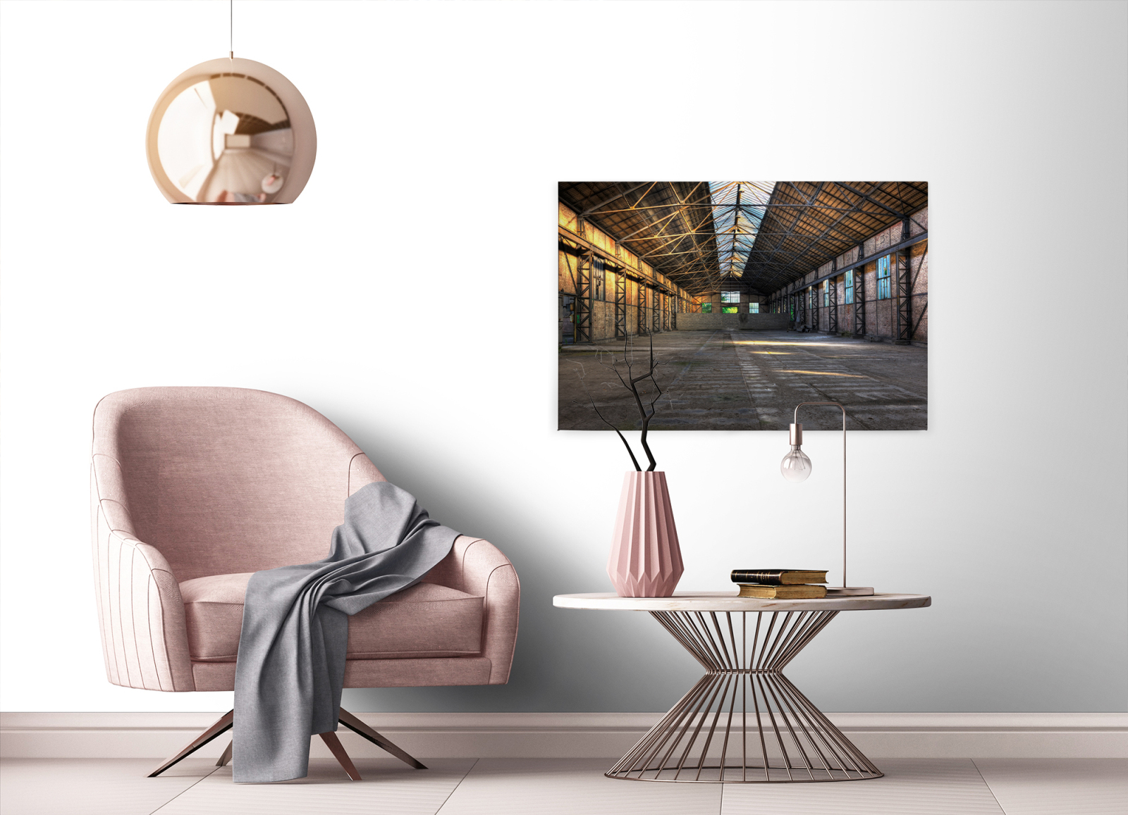 Leinwandbild INDUSTRIAL - grau - 90x60 cm