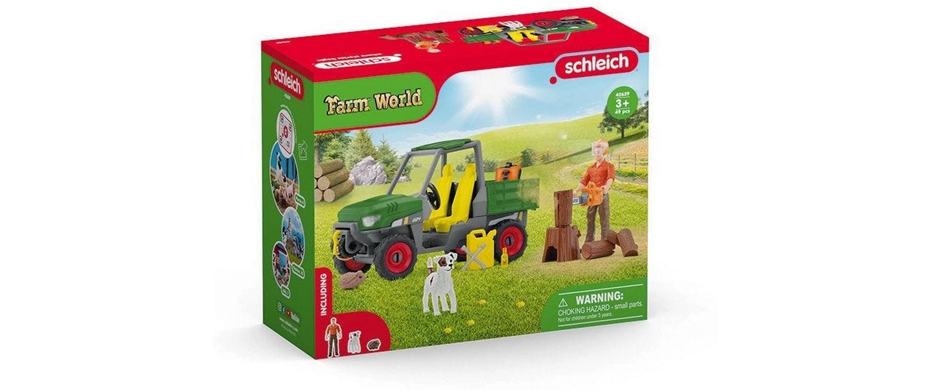 Spielfigurenset Farm World Waldbauer mit FahrzeugTraktor-Spielset mit 49 Teilen
