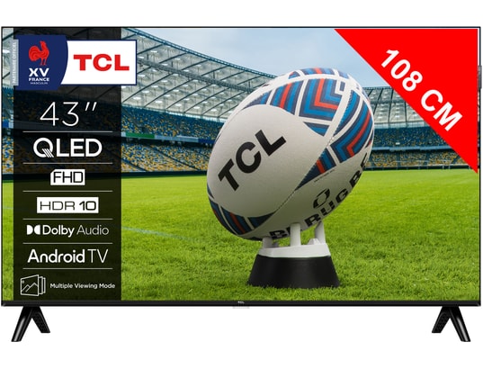 TCL - TV QLED Full HD 108 cm 43S59K FHD QLED avec HDR et Android TV