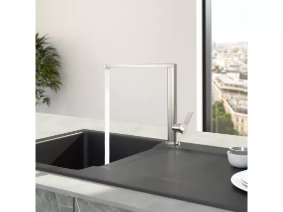 Robinet cuisine VILLEROY ET BOCH Finera acier massif