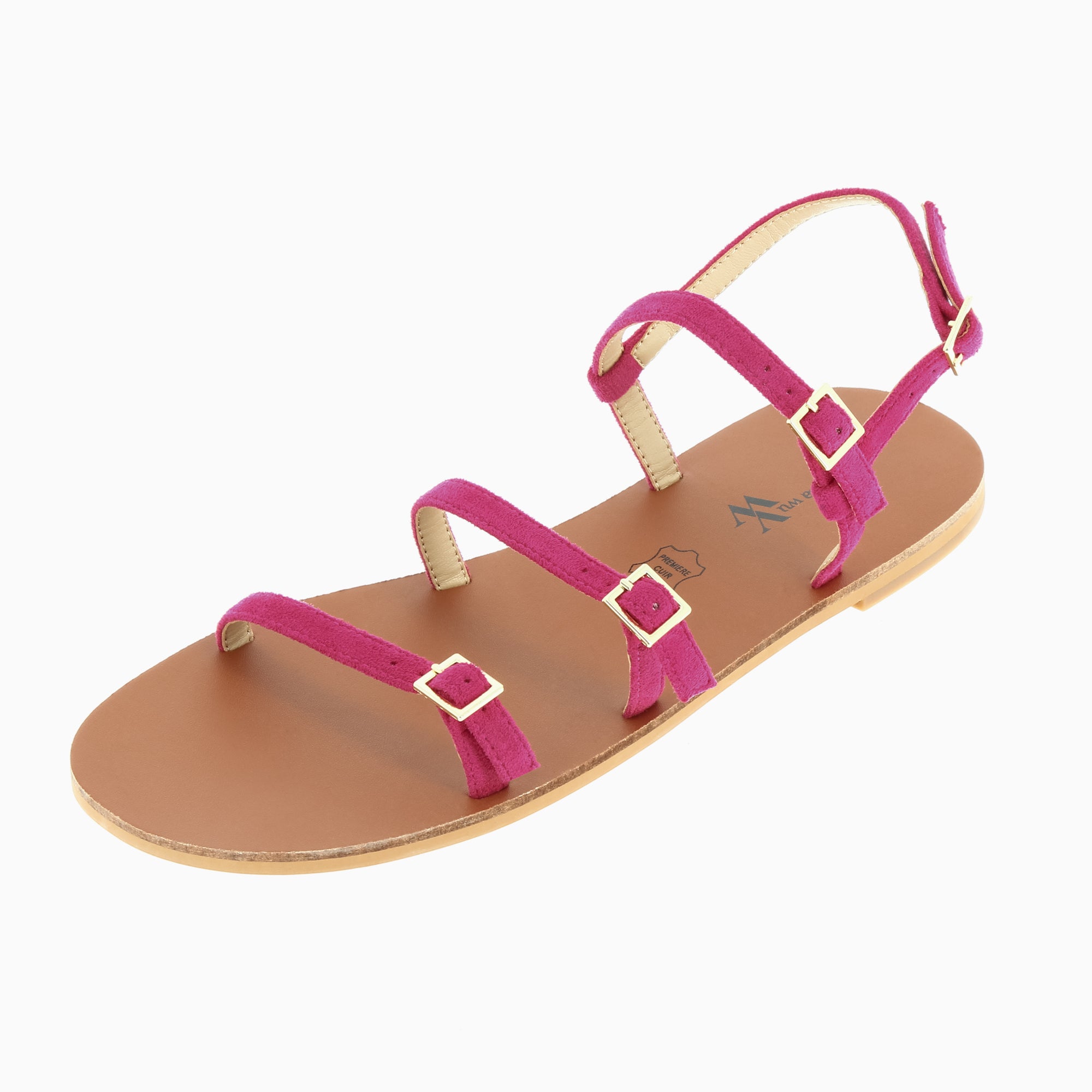Sandales plates-Sandales plates Jorja à fines brides fuchsia