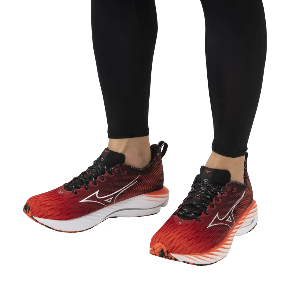 Mizuno Wave Rider Hardloopschoenen Rood/Zilver/Zwart Heren