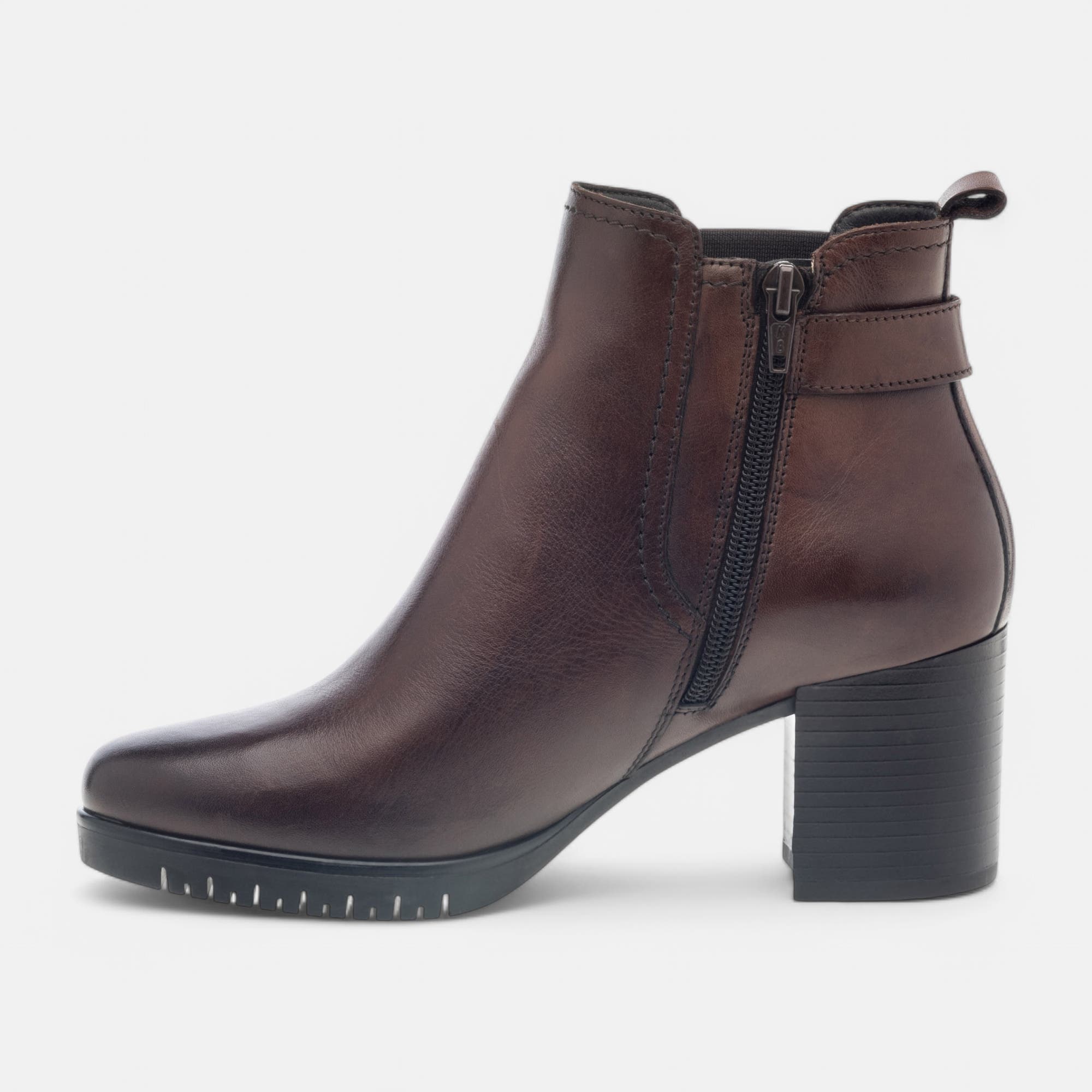 Bottines à talon Femme en cuir marron