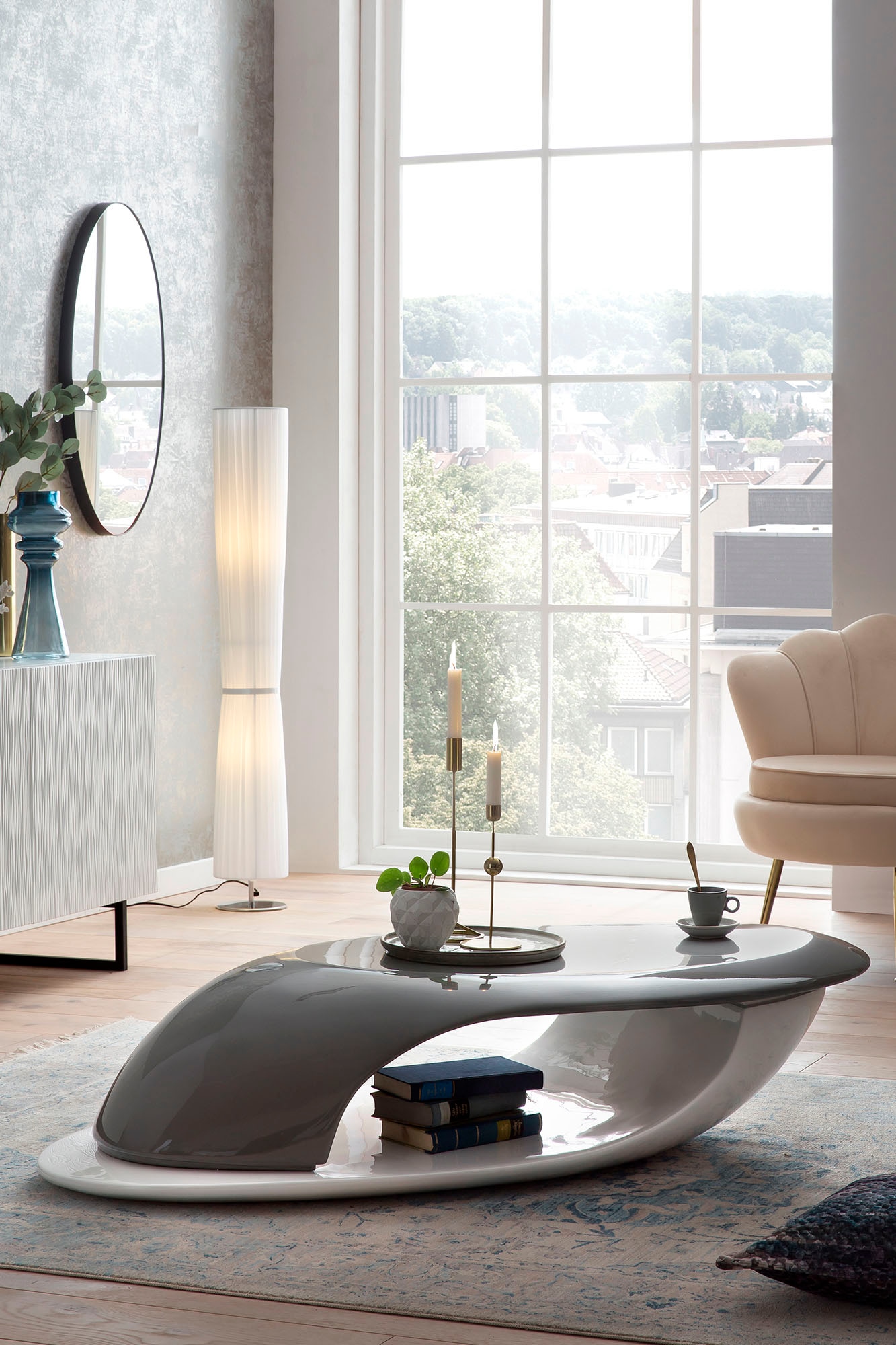SalesFever Couchtisch »Lignano Coffeetable - stilvoller Mittelpunkt« Fiberglas-Couchtisch: Zweifarbiges Design, unvergleichlicher Stil