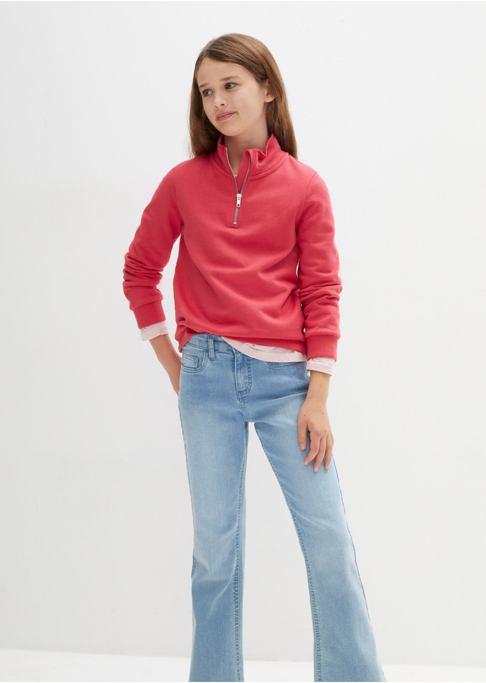 Sweat-shirt fille à col montant